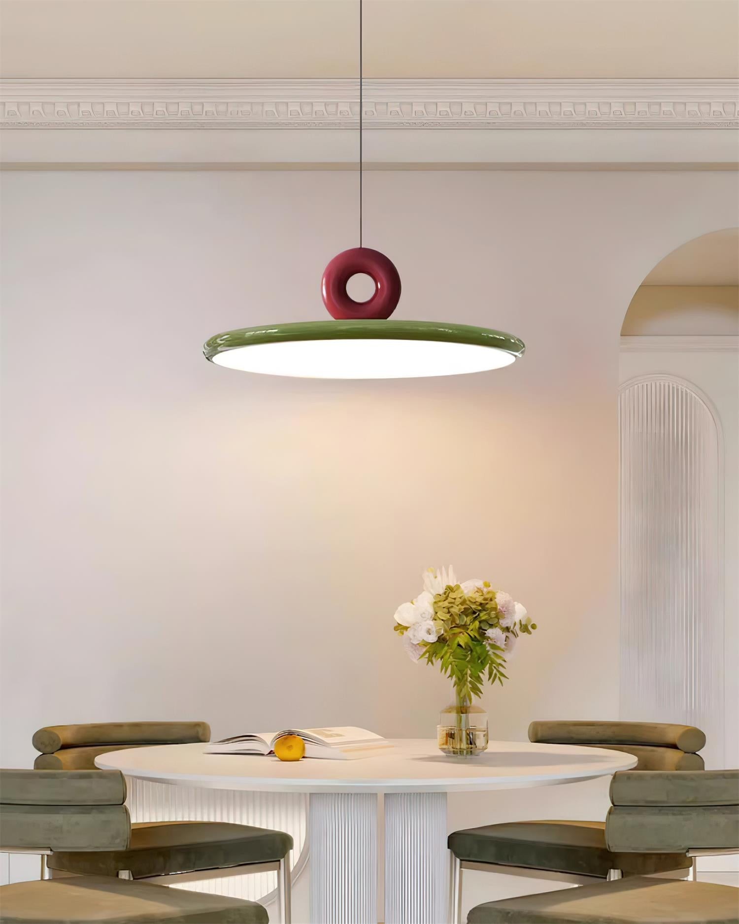 Cream Style Vertical Flying Saucer Pendant Lamp M167