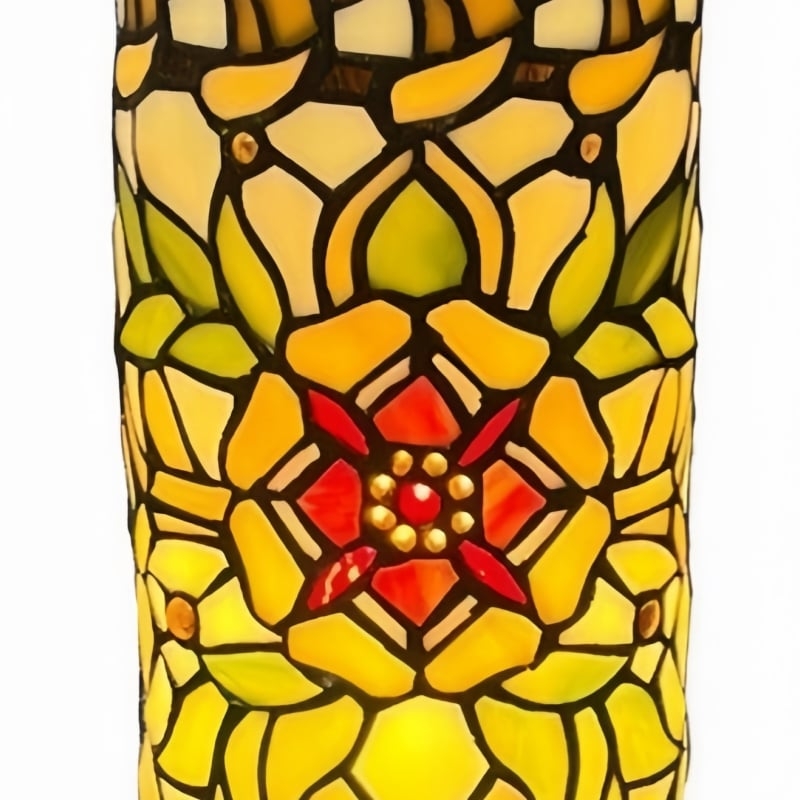 TF Angelique Art Nouveau Stained Glass Table Lamp - Handcrafted Floral Design for Living Room T905