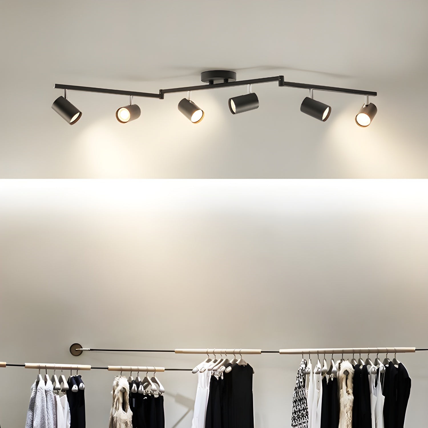 Row Of Multi-Head Metal Ceiling Lights M555