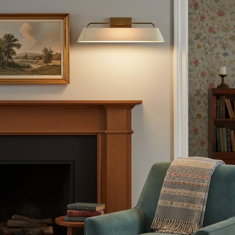 Libris Wall-Mounted Picture Light - Modern Steel Frame with Soft Sand Shade for Entryway T606