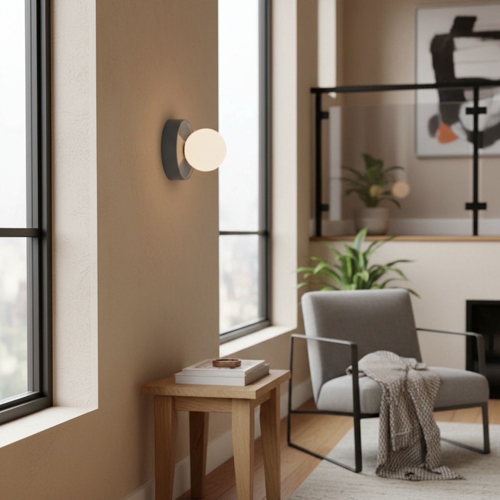 Solna Round Wall Lamp - Modern Glass and Ceramic for Bedroom T745