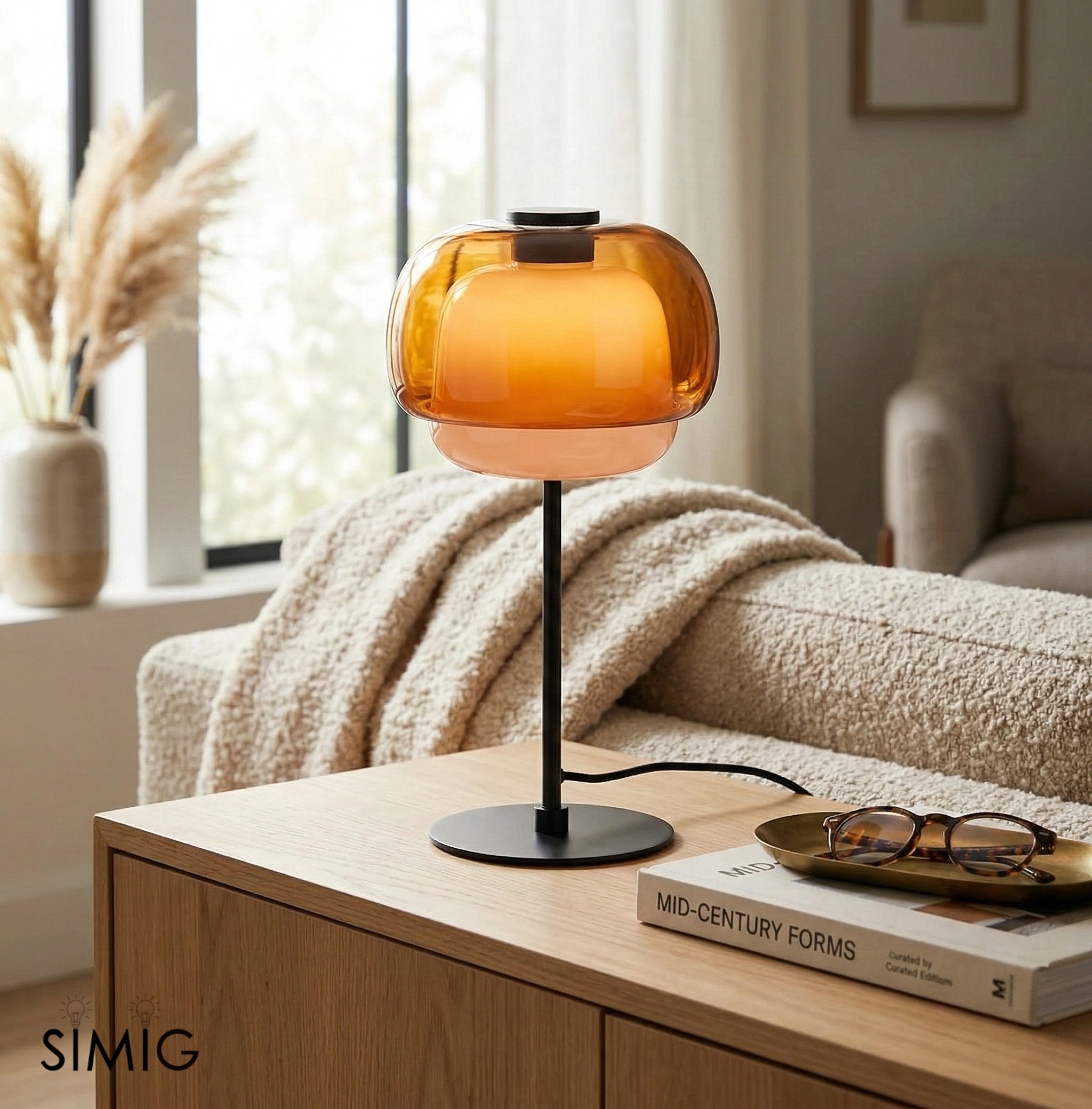 Clinco Stacked Glass Table Lamp ‑ Refined Minimalist Light for Bedroom S249