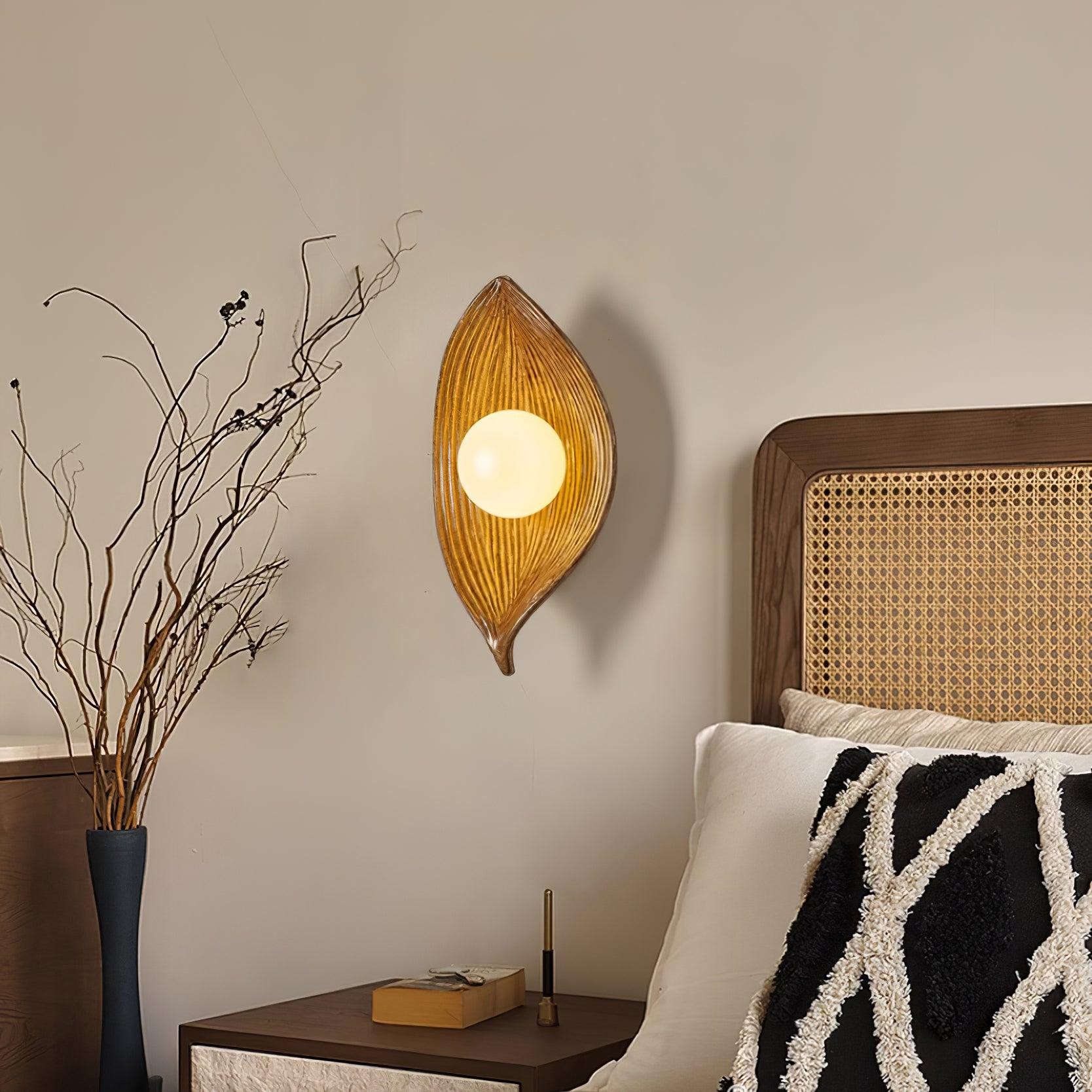 Contemporary Nordic Leaf Resin Wall Light M268