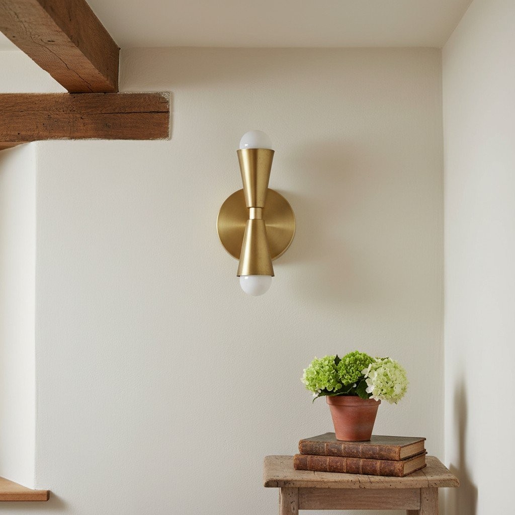 Pyralis  Cone Shade  Double Wall Light - Contemporary Living Room Glow T334