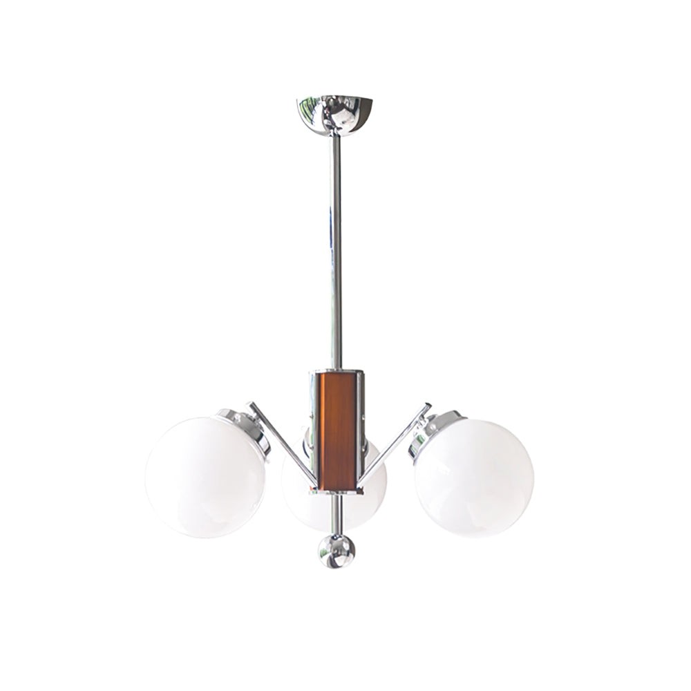 Mid Century Vintage Cream Glass Chandelier M158