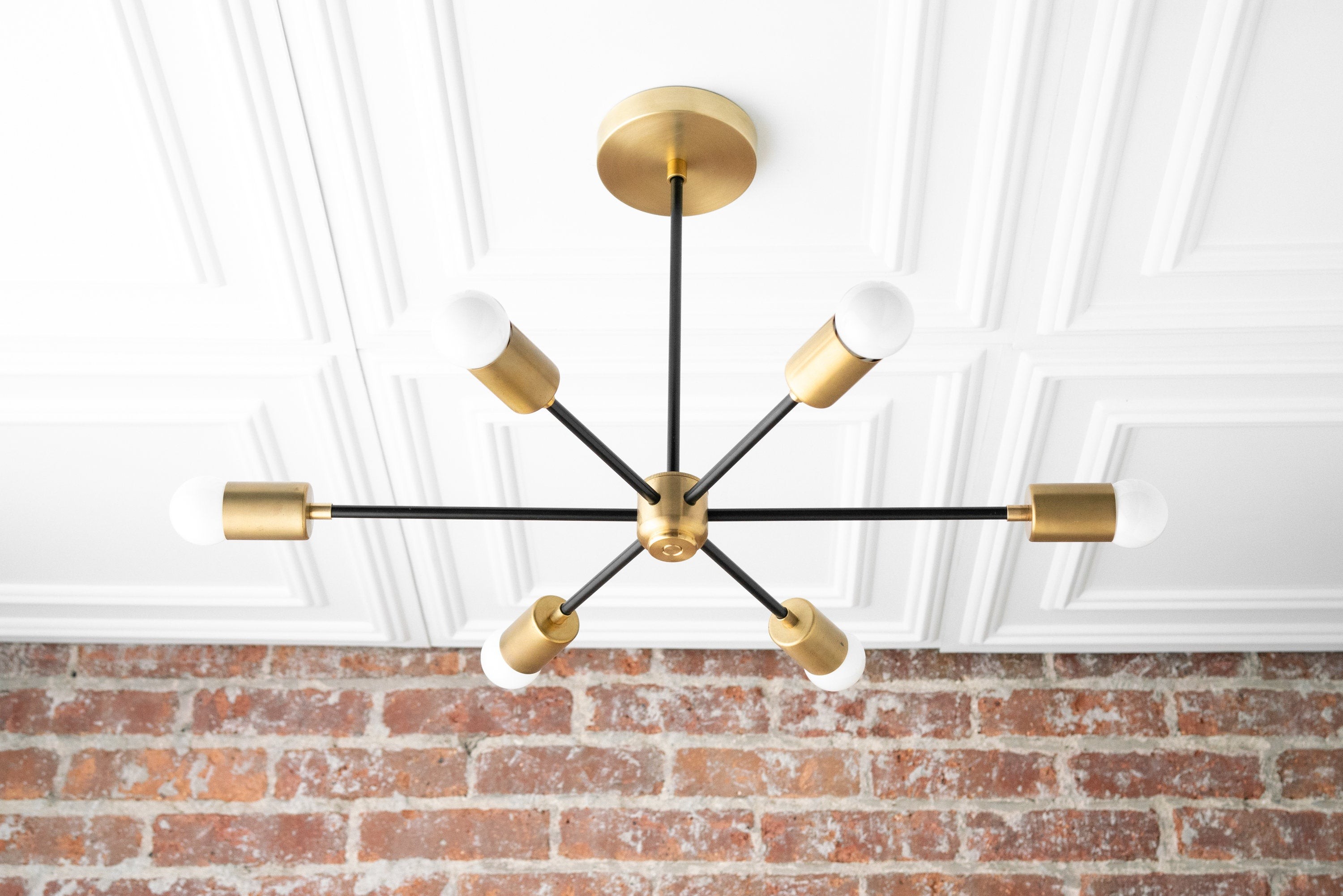 Mobilux Line Mid Century Modern Chandelier - 6 Heads Hanging Ceiling Light T312