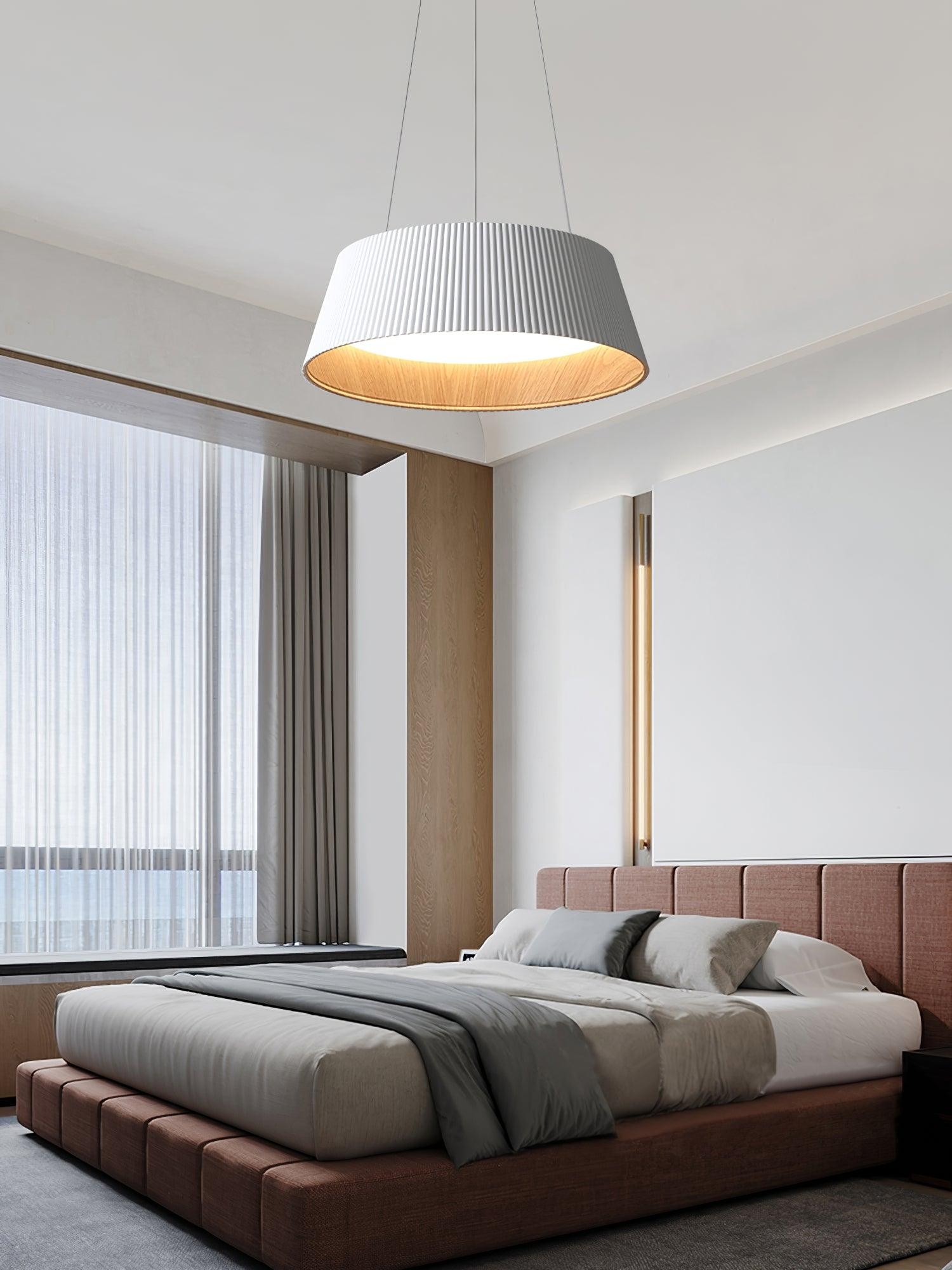 Minimalist Corrugated Lampshade Bedroom Pendant Lamp M287