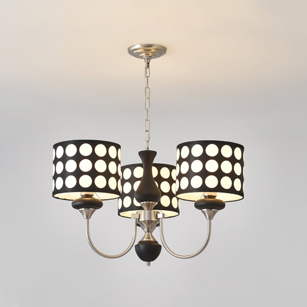 Geometry Black Polka Dots Fabric Chandelier S364