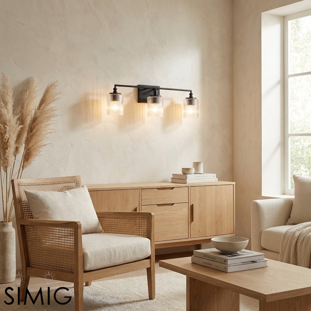Lirra 3 Light Glass Vanity Lamp - Contemporary Bathroom Wall Lighting T762