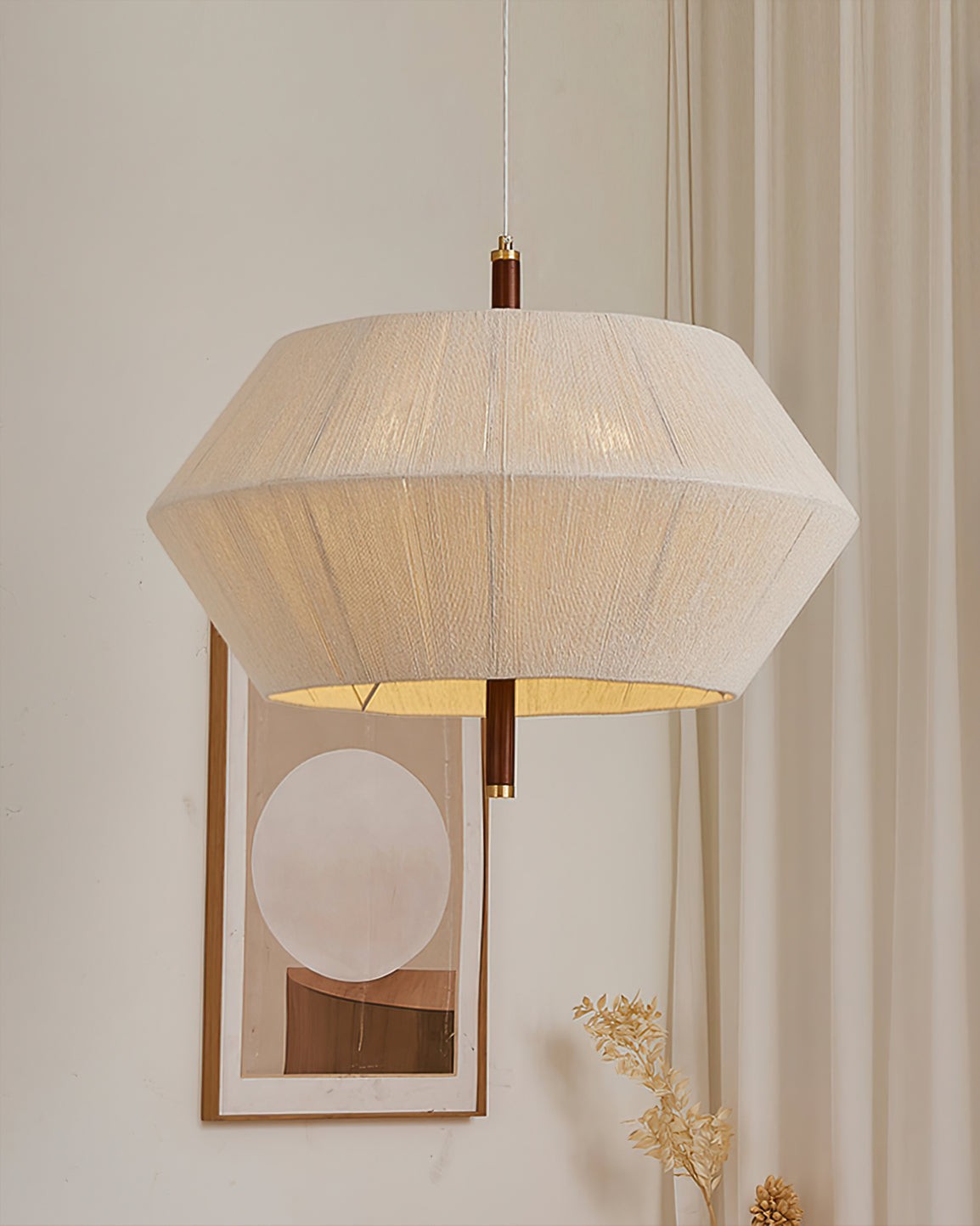 Japanese Wabi-Sabi Style Woven Fabric Pendant Lamp M10
