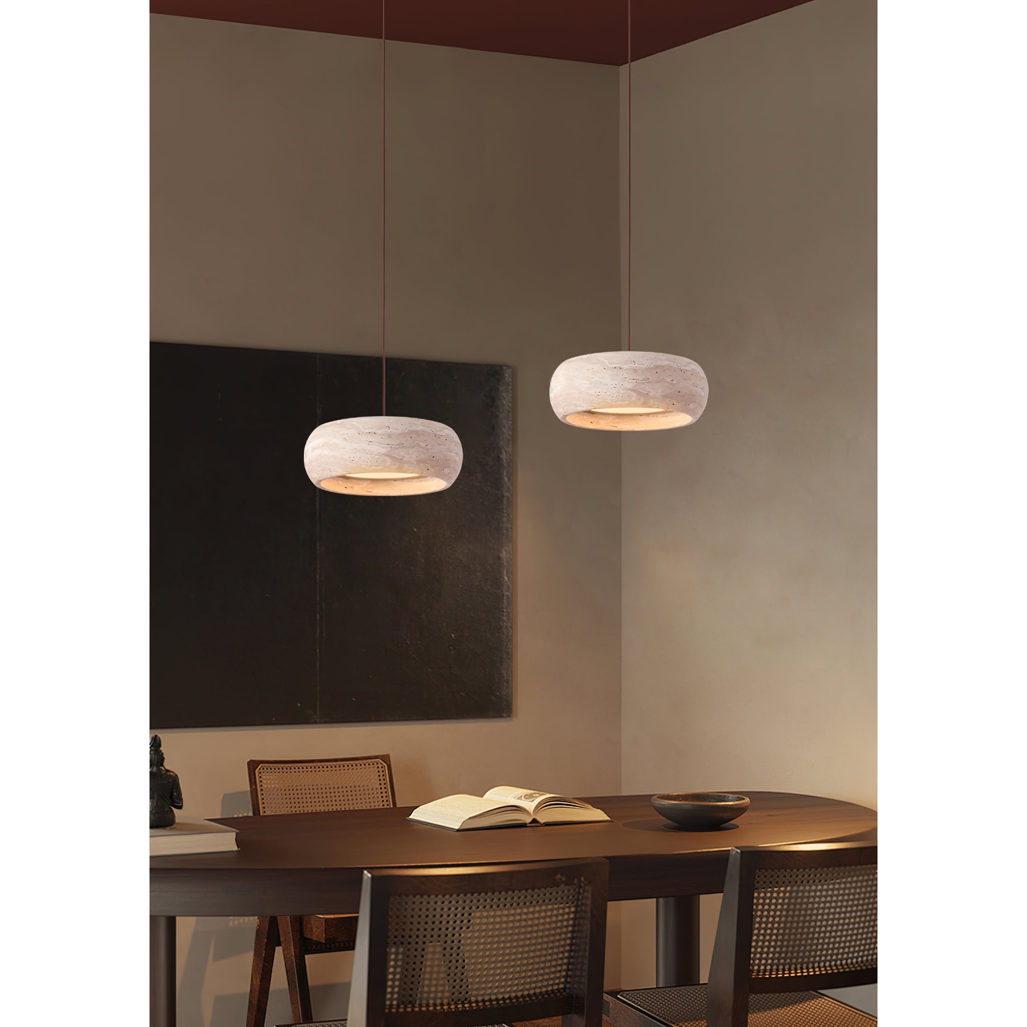Travertine Drum Pendant Lamp T1832