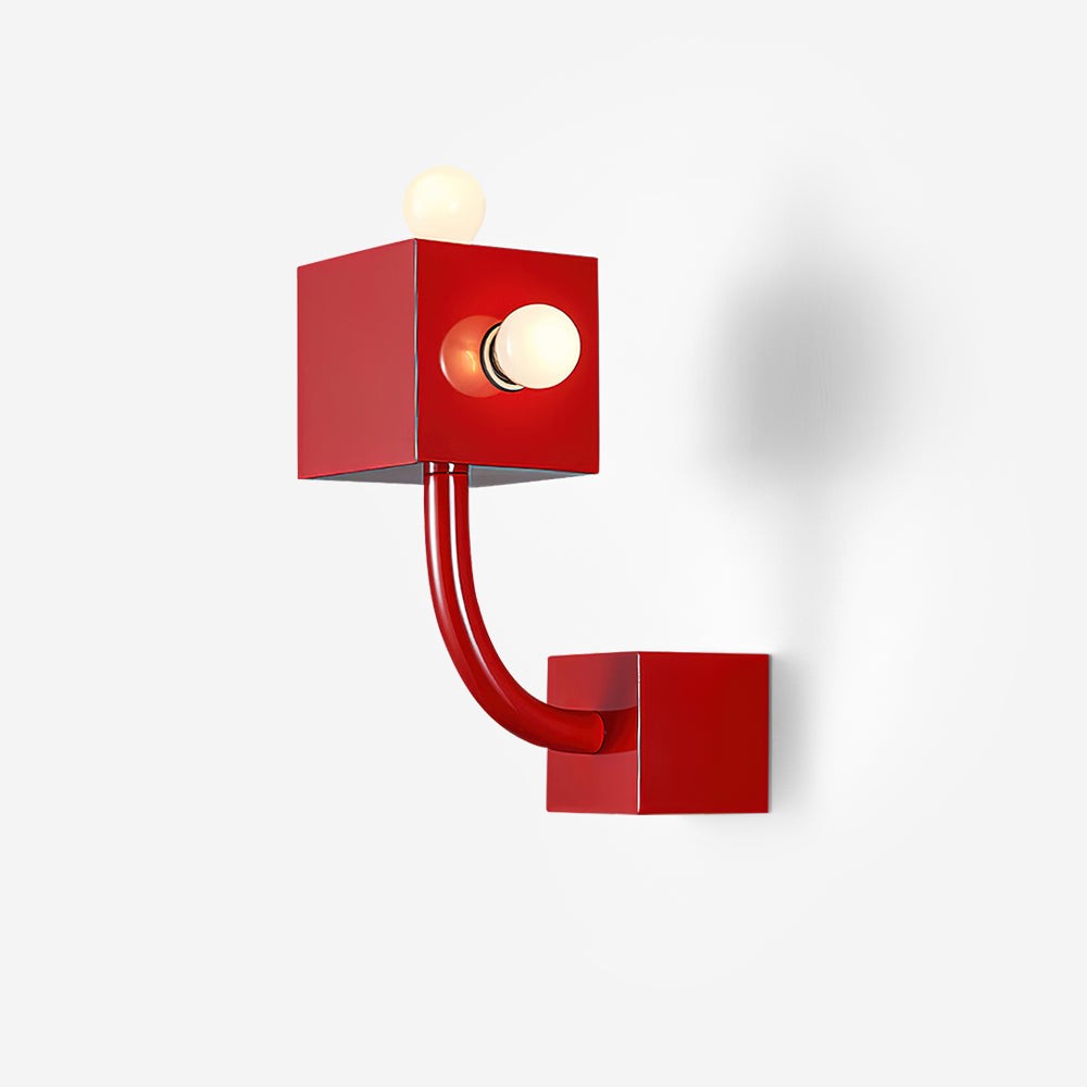 Red Cube Metal Wall Lamp M239
