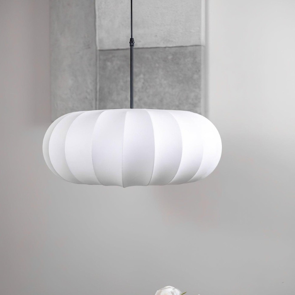 Simple Wabi-sabi White Lantern Fabric Pendant Lamp M06