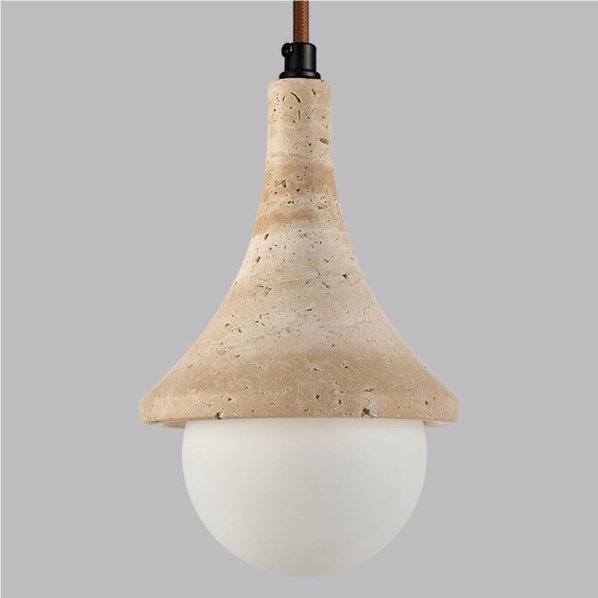 Natural Marble Pendant Light – Elegant Warm Glow Fixture S262