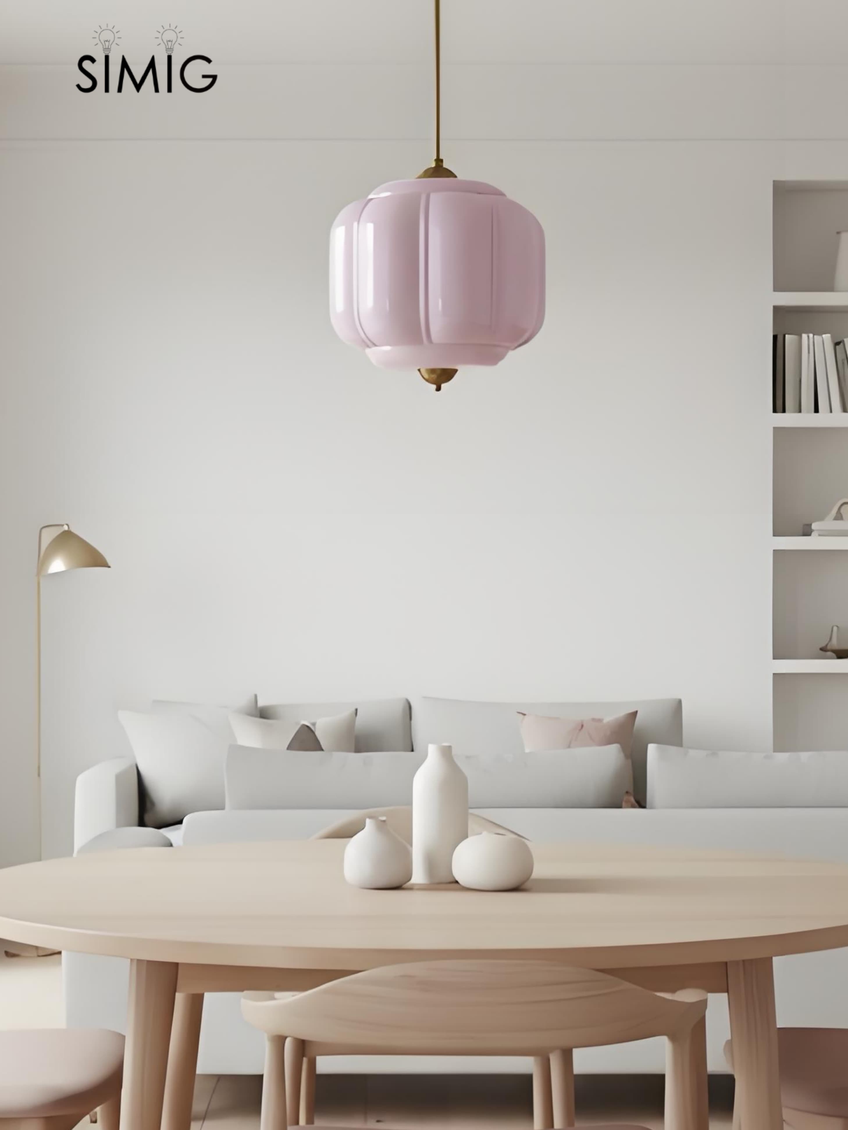 Eloise Vintage Milk Glass Pendant Light - Chic Retro Lighting for Dining Rooms S215