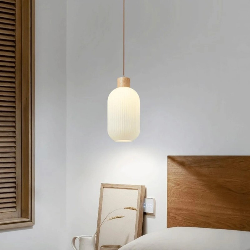 Nordic Ribbed Glass Pendant Light S135