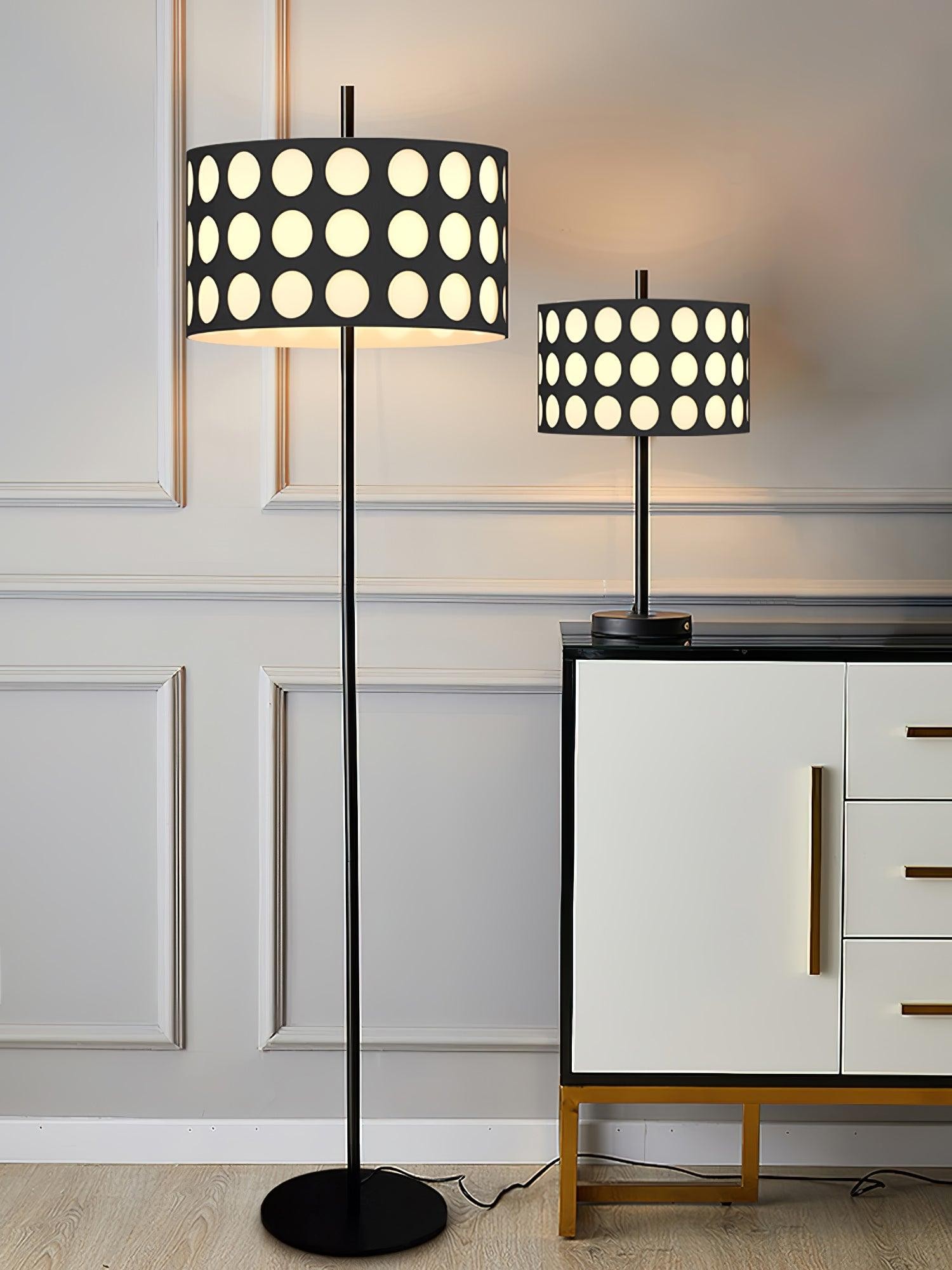 Geometry Polka Arc Fabric Floor Lamp S363