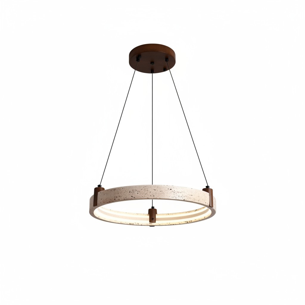 Simple Circular Travertine Pendant Lamp G29