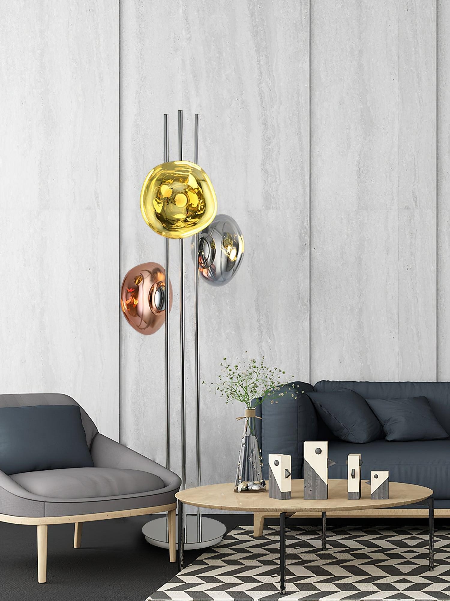 Tricolor Art Textured Glass Floor Lamp M313