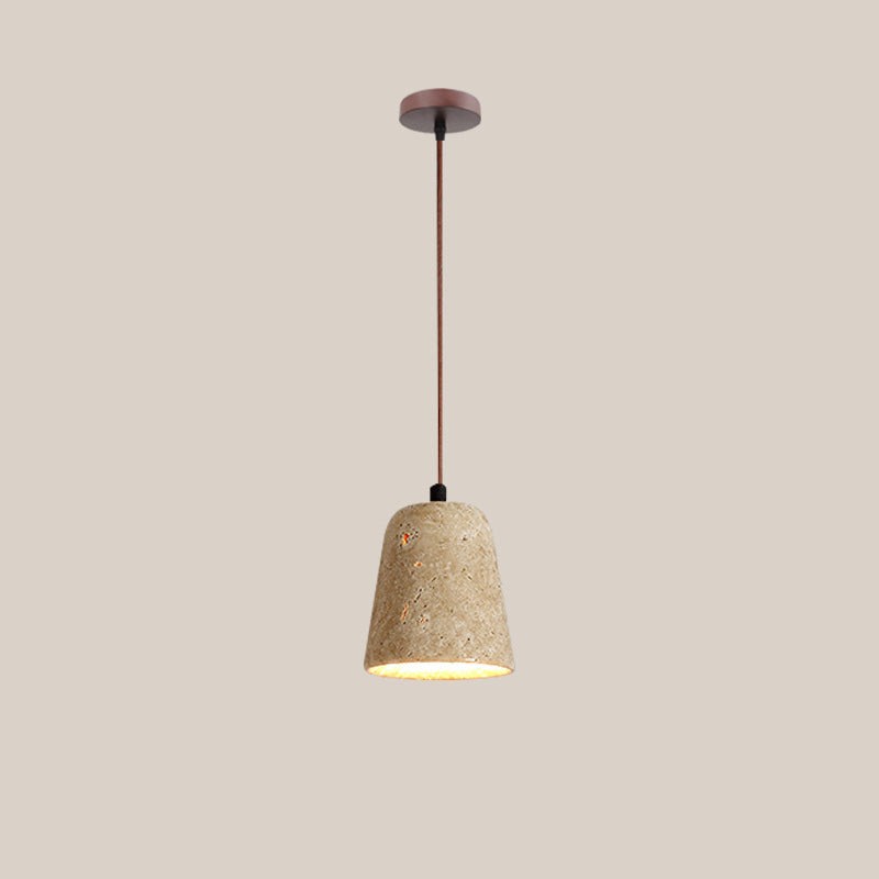 Natural Stone Wood Pendant Light - Minimalist Japanese Dining Lamp M08
