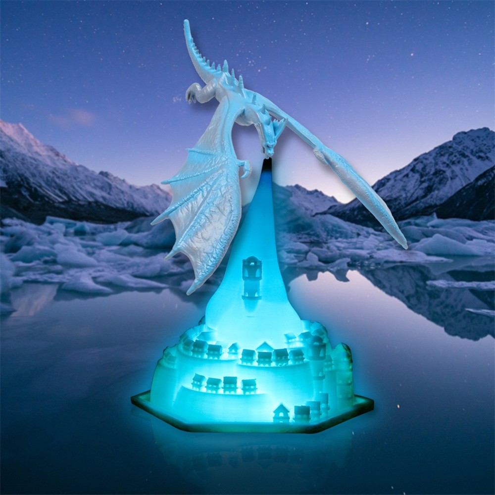 Creative 3D Printed Airplane Fire Dragon Table Lamp M585
