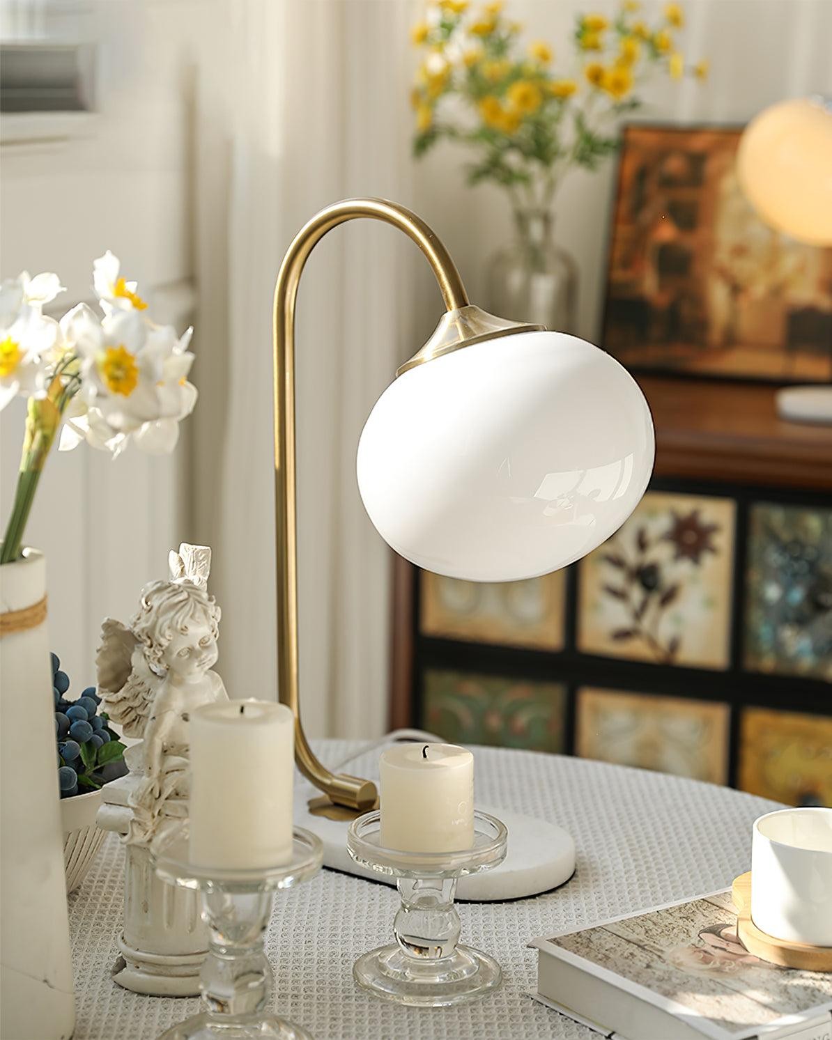 Scandinavian Cream Ball Table Lamp For Living Room M348