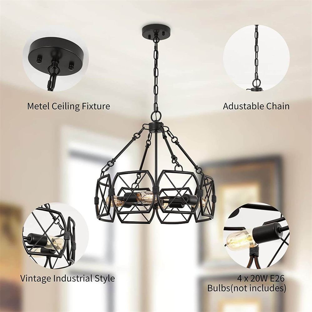 Rustic Industrial Cage Pendant Light S151