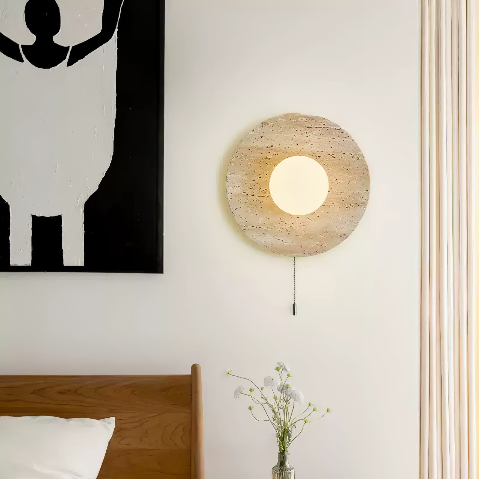 Retro Wabi Sabi Travertine Lunar Eclipse Wall Light G64