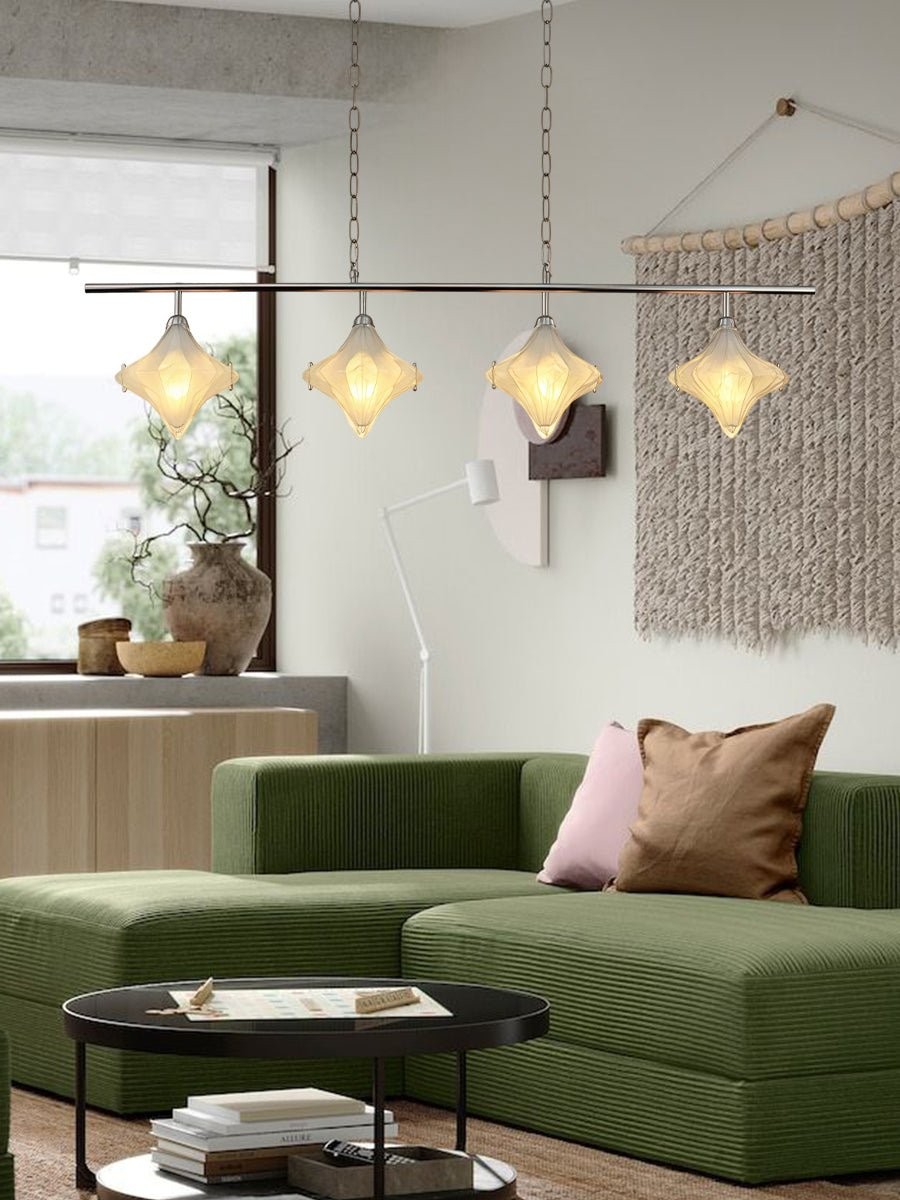 Art Deco Star Linear Pendant Light - Elegant Lighting for Kitchen Island - Astris Cassiopeia T440