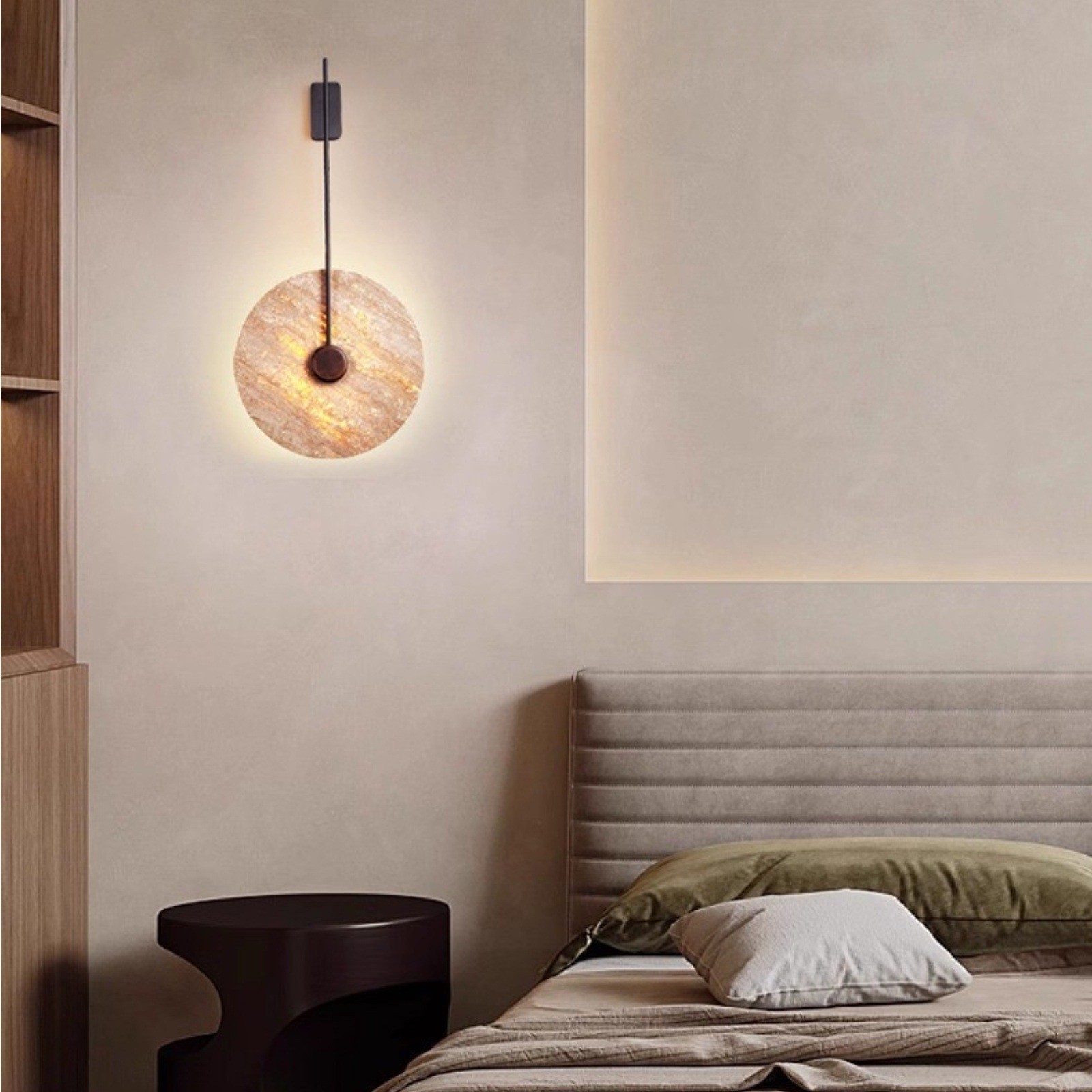 Minimalist Guitar Vertical Design Travertine Wall Sconce S311