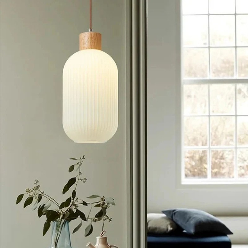 Nordic Ribbed Glass Pendant Light S135
