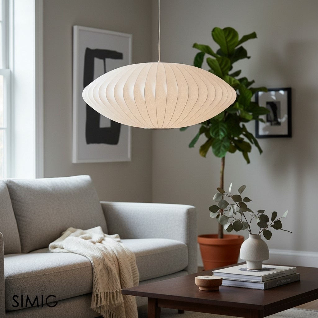 Saucer Bubble Pendant Lamp - Elegant Silk Design for Modern Interiors