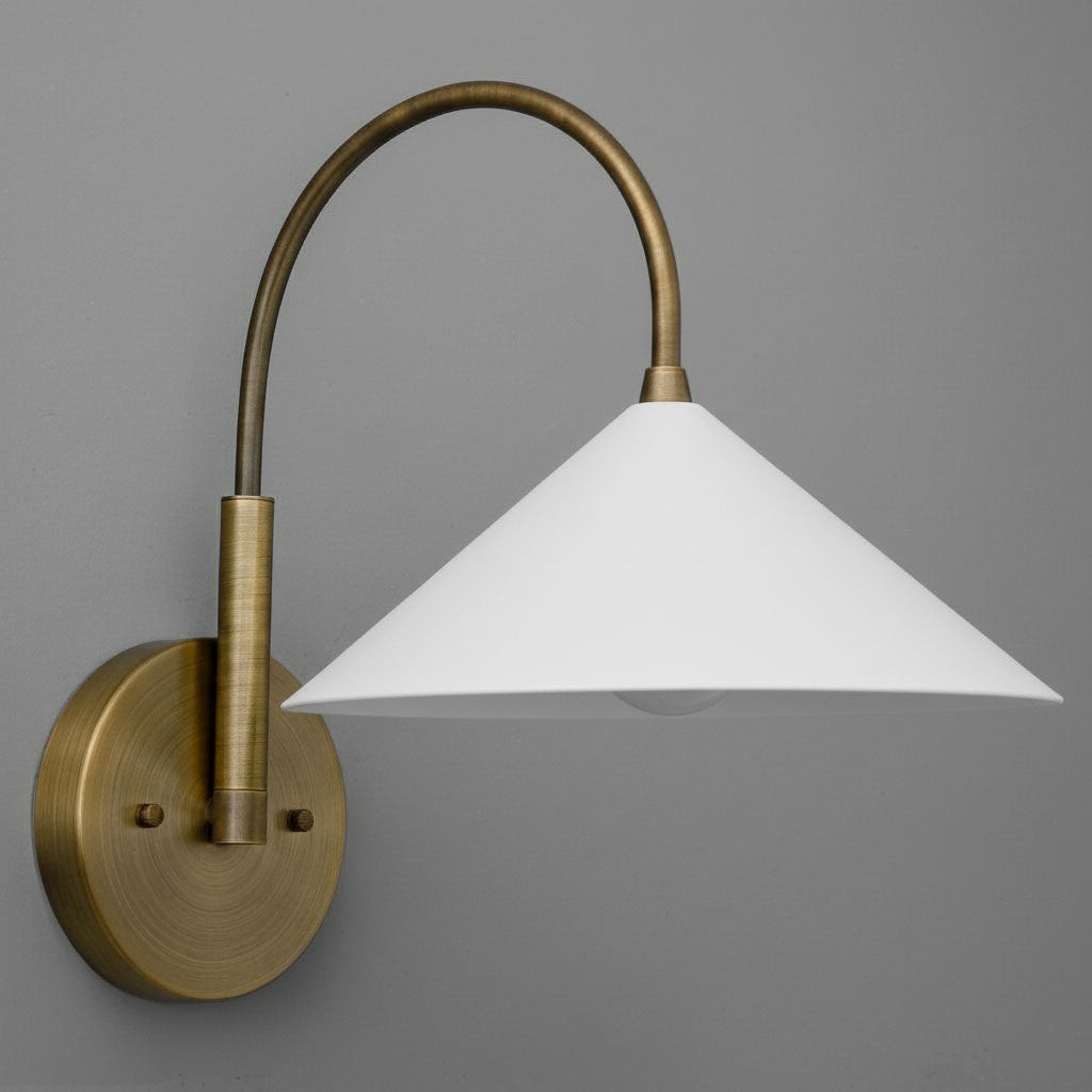 Curva Elegant Arc Cone Wall Sconce - Contemporary Reading Nook Wall Lighting T394