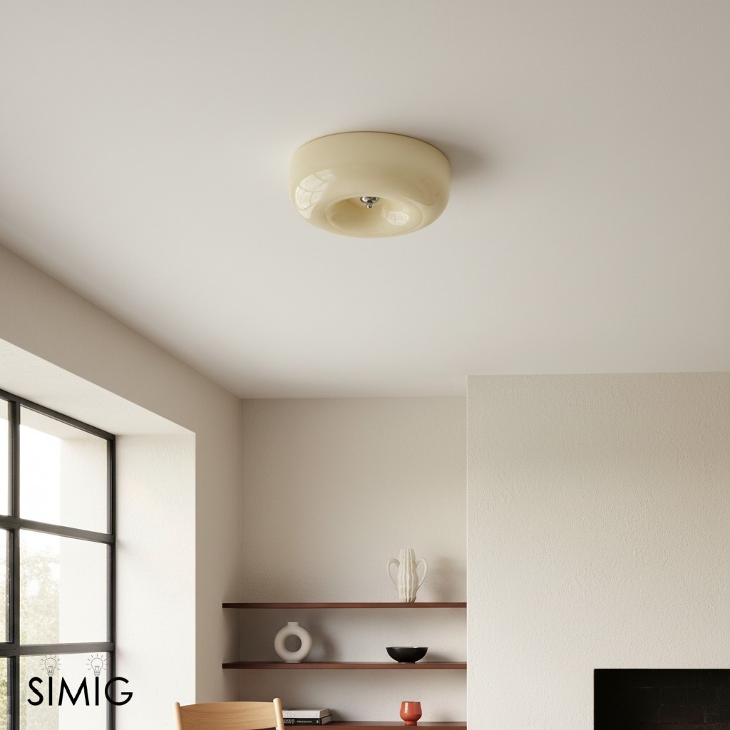 Bauhaus Cream Pudding Glass Ceiling Lamp S193