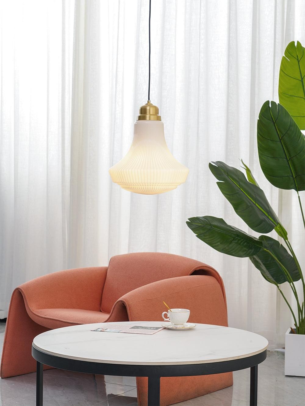 Classical Brass Alabaster Glass Pendant Lamp M318