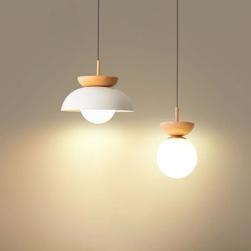 Nordic Semi Wooden Pendant Light S63