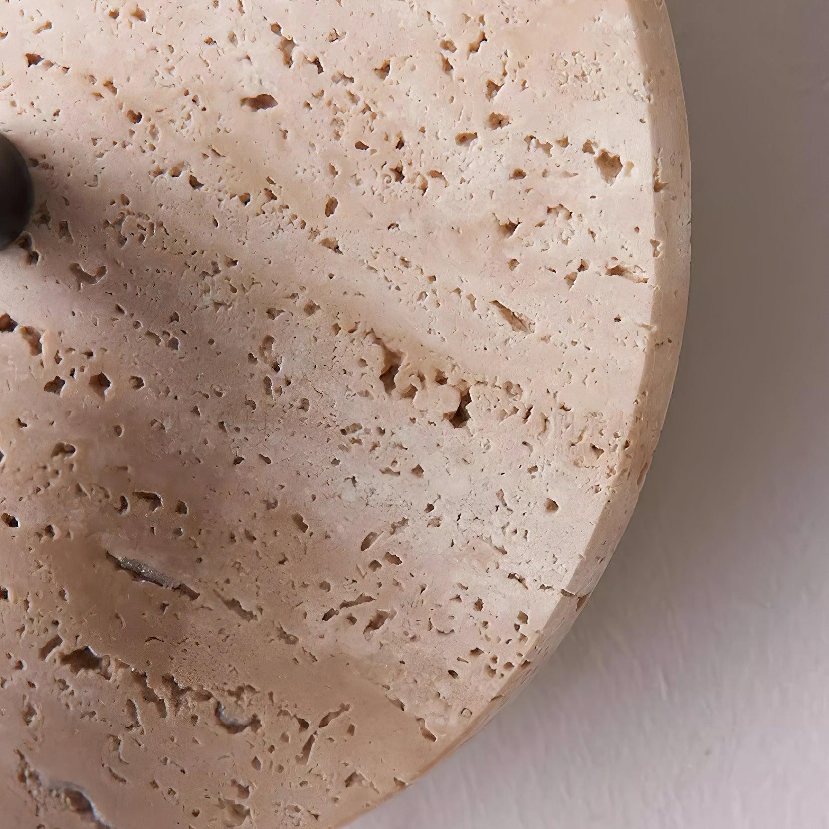 Travertine Round Wall Lamp - Vintage Style for Bedroom M257