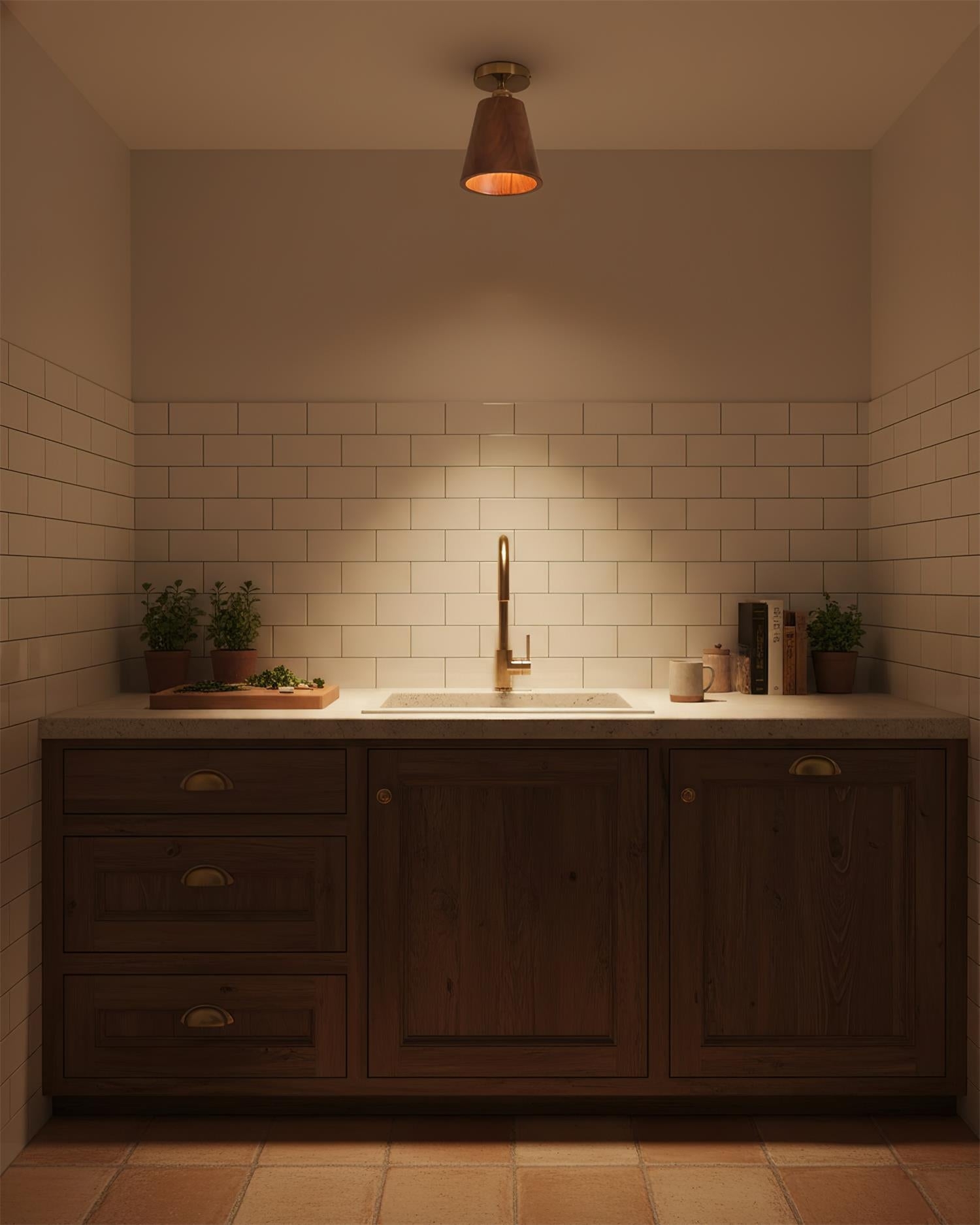 Collar Wood Ceiling Lamp T1459