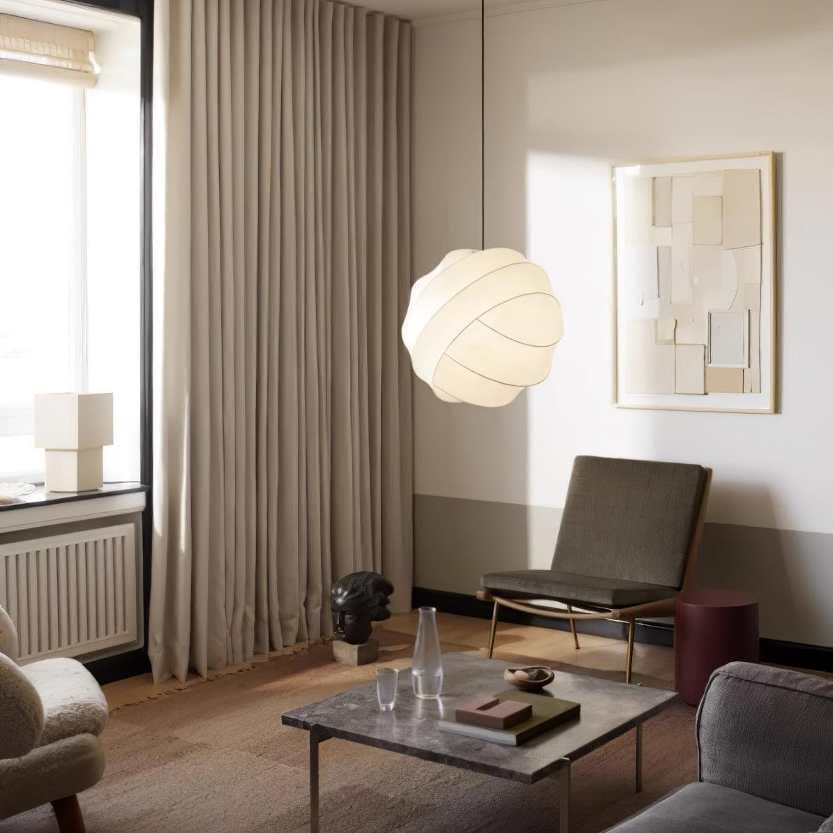Wabi-Sabi Style Fiber Cocoon Pendant Lamp M400