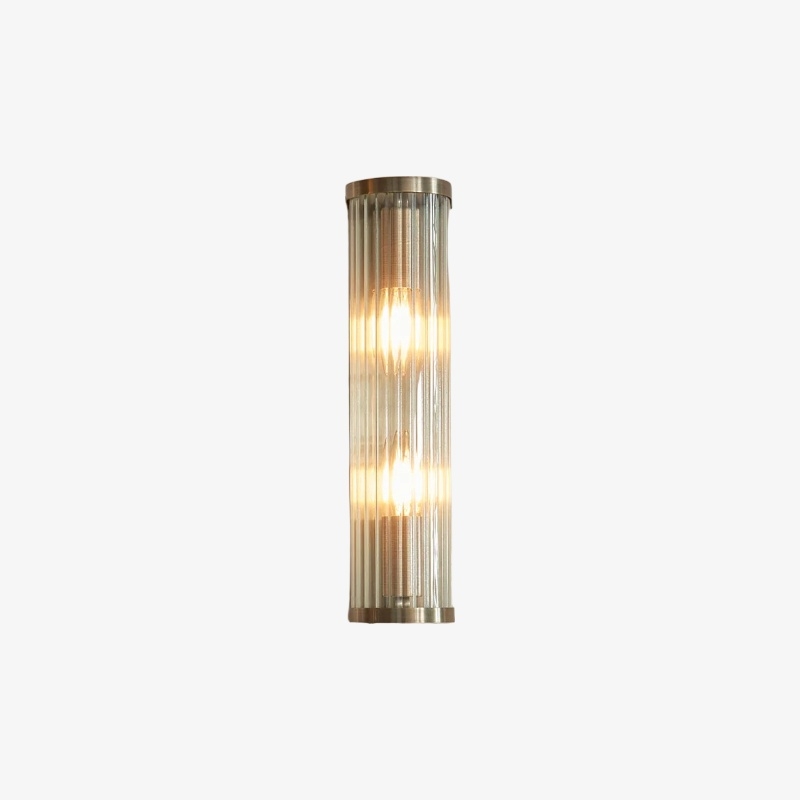 RibGlow Art Deco Ribbed Glass Wall Light - Vintage-Inspired Sconce for Living Room T841