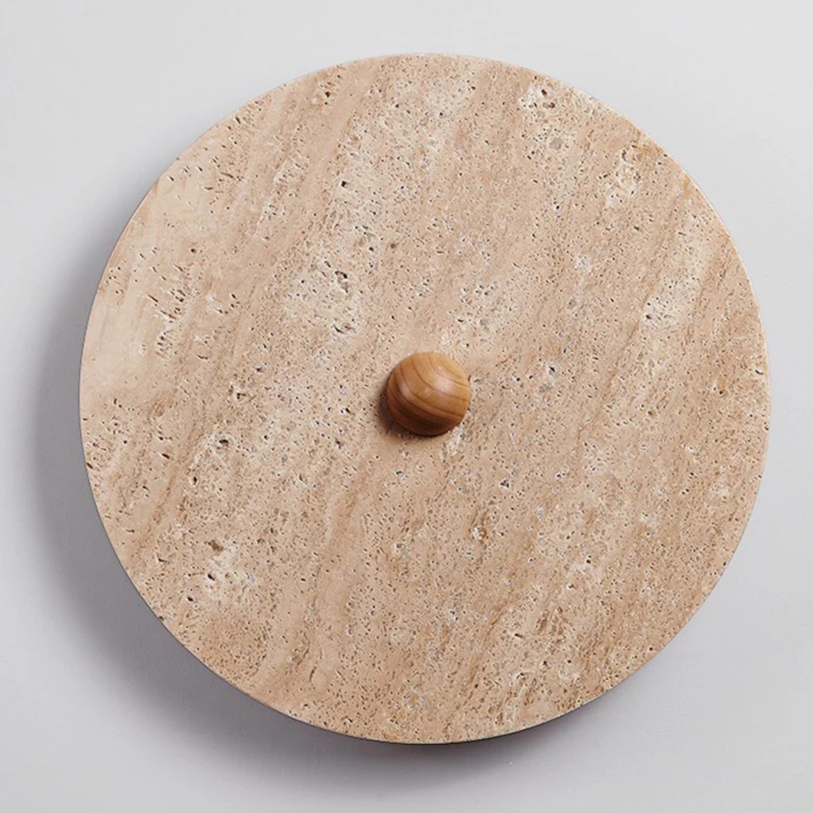 Natural Modern Circular Travertine Home Wall Sconce S332