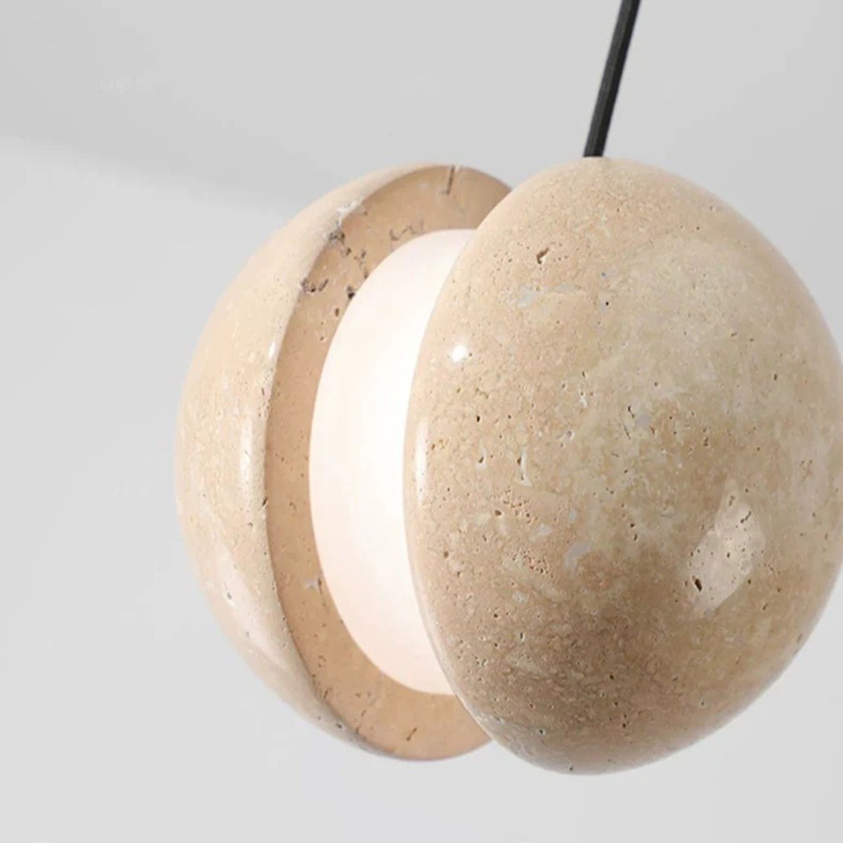 Contemporary Sandwich Shape Travertine Pendant Light S259