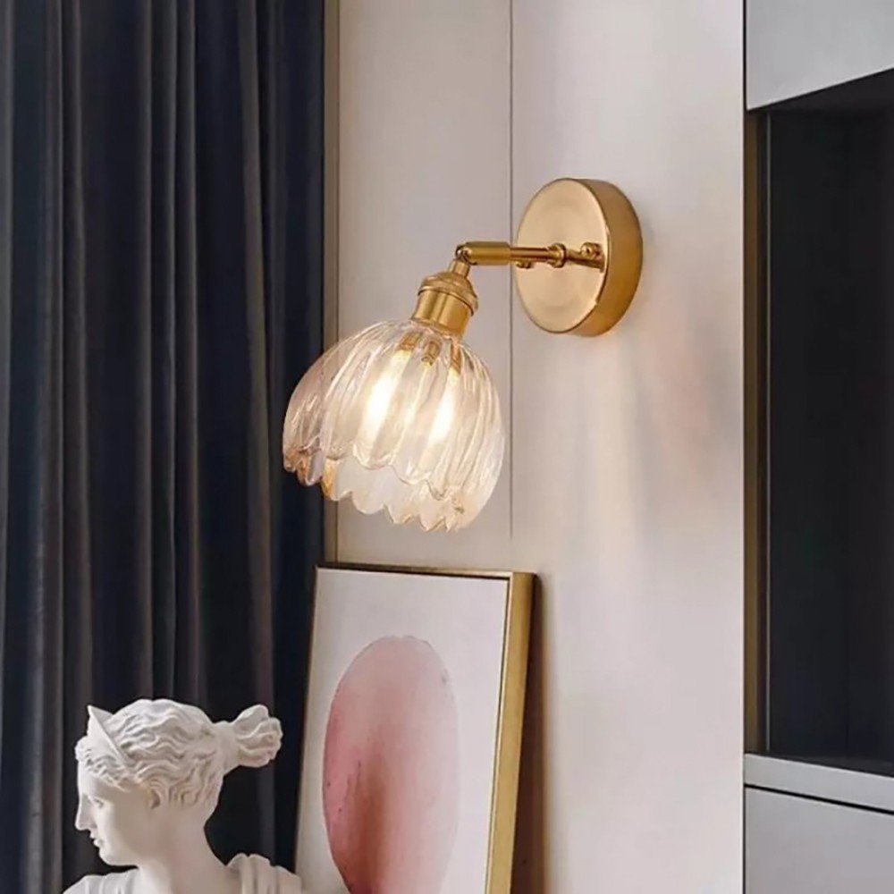 Retro Glass Flower Bud Tulip Wall Lamp S120