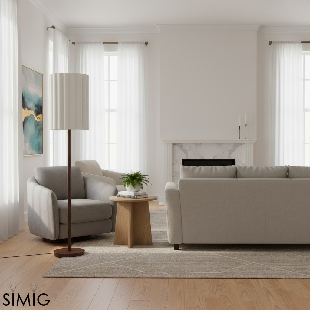 Linbron Natural Floor Lamp – Soft Ambient Light for Interior Spaces T648