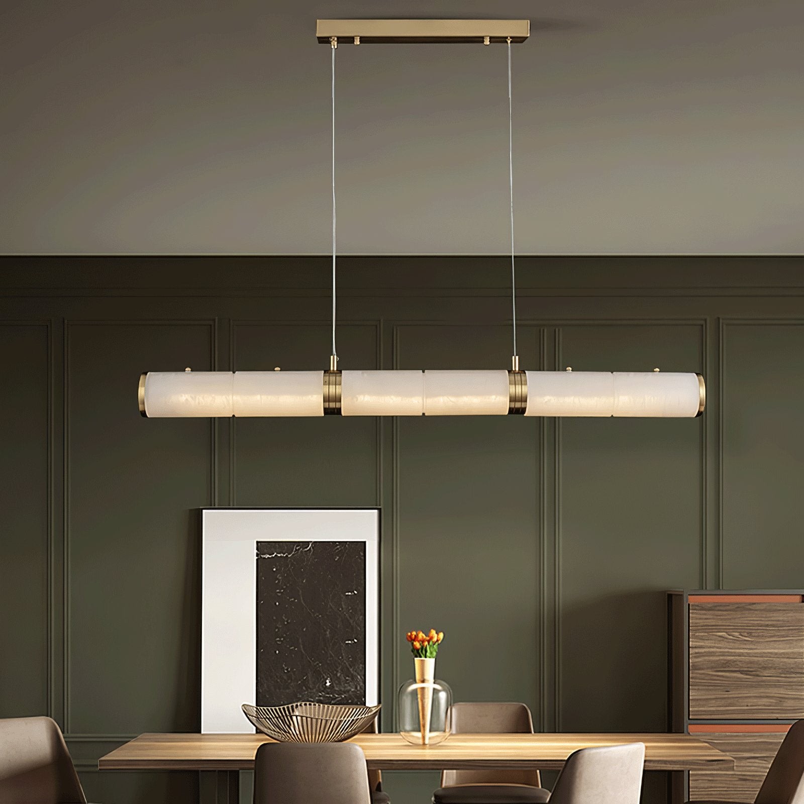 Luxurious Alabaster Beam Pendant Light M581