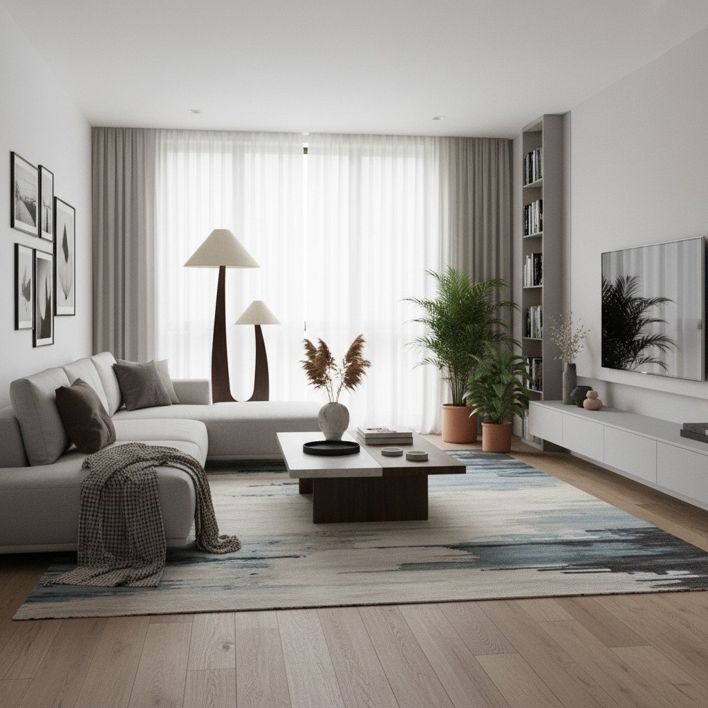 Cordove Arc Floor Lamp - Modern Organic Solid Wood & Fabric for Living Rooms T701