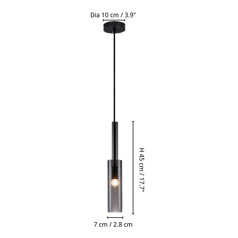 Modern Cylindrical Glass Pendant Light G42