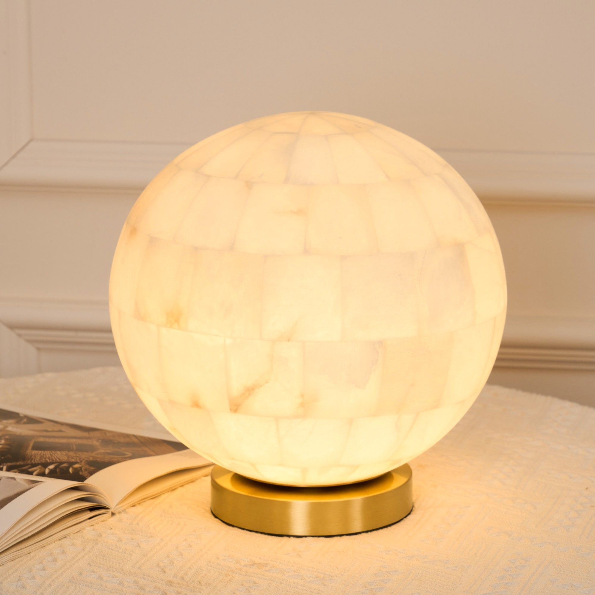 Alabaster Ball Table Lamp T1657