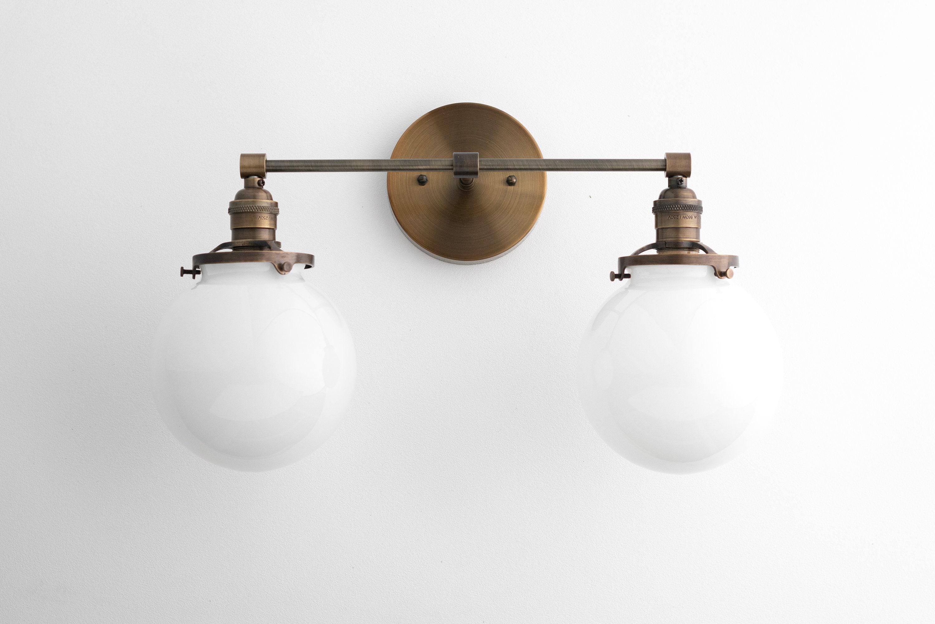 Lumio Globe Glass Globe Vanity Light - Modern Two Light Bathroom Sconce T309