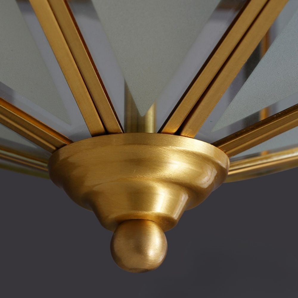 Braleen Antique Lantern Style Flush Ceiling Light - Clear Glass Design for Living and Bedroom T1011